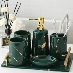 The Bath Nook Badezimmer-Calabria Bathroom Accessories Set - Stylish Home Décor Essentials