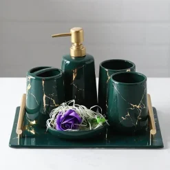 The Bath Nook Badezimmer-Calabria Bathroom Accessories Set - Stylish Home Décor Essentials