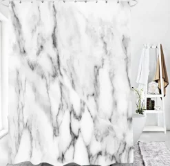 Aqua Essence Badezimmer-Calcutta Oro Duschvorhang-Set – Elegantes Badezimmerdekor