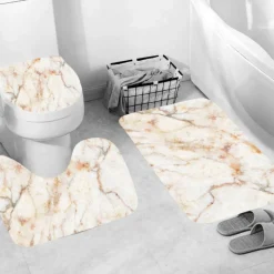 Aqua Essence Badezimmer-Calcutta Oro Duschvorhang-Set – Elegantes Badezimmerdekor