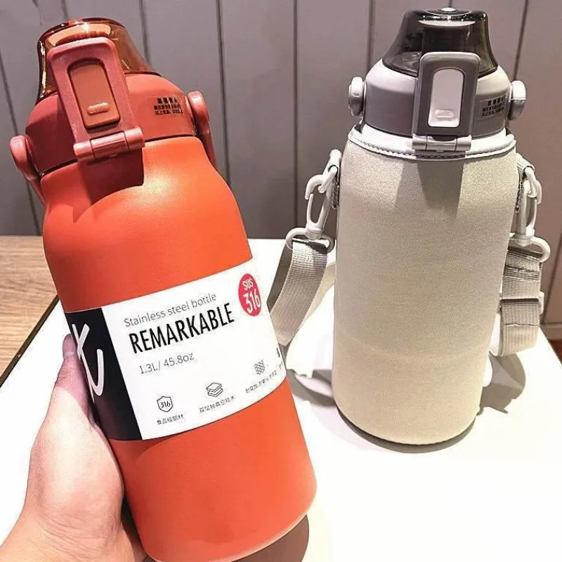 Green Thumb Gear Camping-Werkzeuge|Camping Im Freien-Camping-Thermoskanne aus Edelstahl mit integriertem Strohhalm