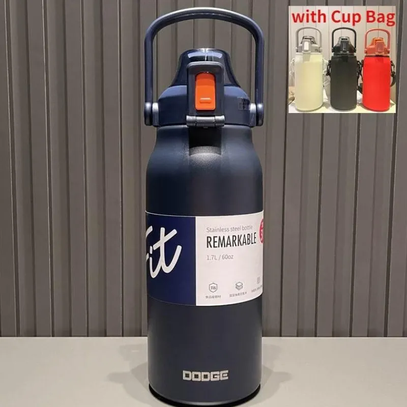 Green Thumb Gear Camping-Werkzeuge|Camping Im Freien-Camping-Thermoskanne aus Edelstahl mit integriertem Strohhalm