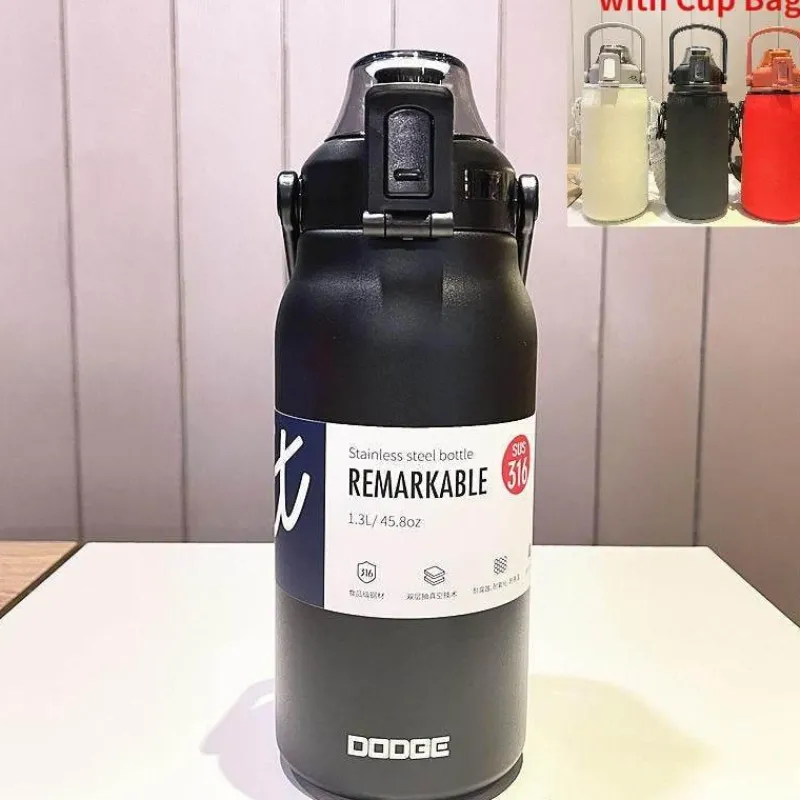 Green Thumb Gear Camping-Werkzeuge|Camping Im Freien-Camping-Thermoskanne aus Edelstahl mit integriertem Strohhalm