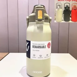 Green Thumb Gear Camping-Werkzeuge|Camping Im Freien-Camping-Thermoskanne aus Edelstahl mit integriertem Strohhalm