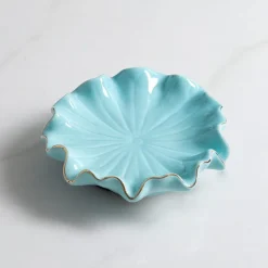 Tom Wohndeko|Badezimmer-Carivelle Ceramic Decorative Dish – Gold-Edged Jewelry & Trinket Tray