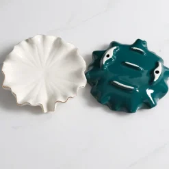 Tom Wohndeko|Badezimmer-Carivelle Ceramic Decorative Dish – Gold-Edged Jewelry & Trinket Tray