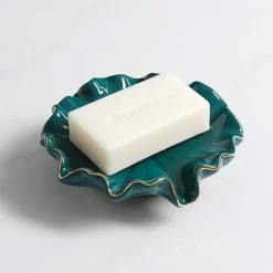 Tom Wohndeko|Badezimmer-Carivelle Ceramic Decorative Dish – Gold-Edged Jewelry & Trinket Tray