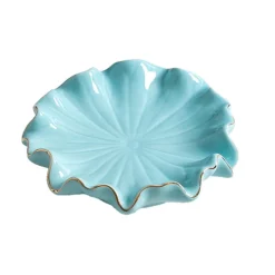 Tom Wohndeko|Badezimmer-Carivelle Ceramic Decorative Dish – Gold-Edged Jewelry & Trinket Tray