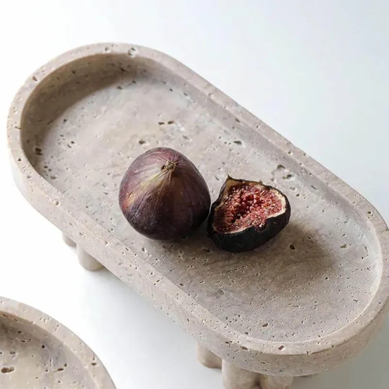 Cozy Nest Decor Wohndeko-Carlotta Travertin-Tablett