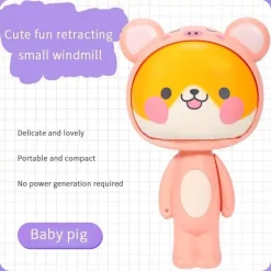 The Decor Haven Gadgets Für Zuhause-Cartoon-Handfächer – süßes, faltbares Design