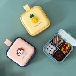 The Relaxation Nook Gesundheits-Gadgets|Gesundheits- Und Entspannungstools-Cartoon-Pillen-Organizer – süße Medikamenten-Reisetasche