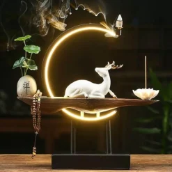 Comfort u0026 Style Beleuchtung-Ceramic Deer Incense Burner Lamp - Large Decorative Diffuser