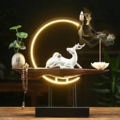 Comfort u0026 Style Beleuchtung-Ceramic Deer Incense Burner Lamp - Large Decorative Diffuser