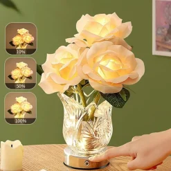 The Light Loft Beleuchtung-Champagner-Rosen-Nachtlampe – Elegante dekorative Leuchte