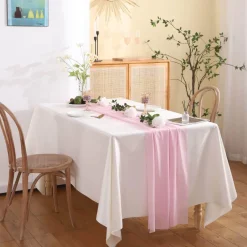 Fine Table Threads Küche & Esszimmer-Chiffon-Tischläufer – einfarbige Hochzeitsdekoration