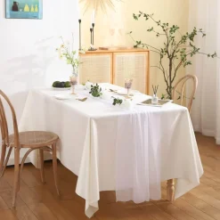 Fine Table Threads Küche & Esszimmer-Chiffon-Tischläufer – einfarbige Hochzeitsdekoration