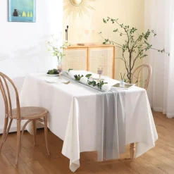 Fine Table Threads Küche & Esszimmer-Chiffon-Tischläufer – einfarbige Hochzeitsdekoration