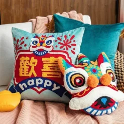 Cozy Cushions Bettzeug-Chinesische Drachenkissenbezüge - Dekorative Kissenbezüge