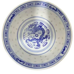 Elegance at the Table Küche & Esszimmer-Chinesische Orchideen-Drachenschale – Traditionelle Dessertschale aus blau-weißem Porzellan