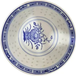 Elegance at the Table Küche & Esszimmer-Chinesische Orchideen-Drachenschale – Traditionelle Dessertschale aus blau-weißem Porzellan