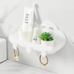 The Blissful Bath Badezimmer-Cloud Cosmetic Organizer – Stanzfreie Aufbewahrungslösung fürs Badezimmer