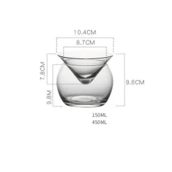 Deco Küche & Esszimmer-Cocktailglas mit Eiszapfen aus Kristallglas – Elegantes Trinkgeschirr
