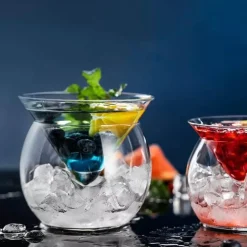 Deco Küche & Esszimmer-Cocktailglas mit Eiszapfen aus Kristallglas – Elegantes Trinkgeschirr