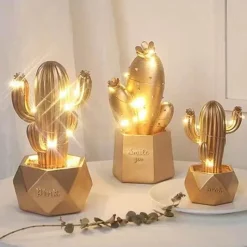 Comfort u0026 Style Beleuchtung-Colorful Cactus LED Night Lamp - Table Decor