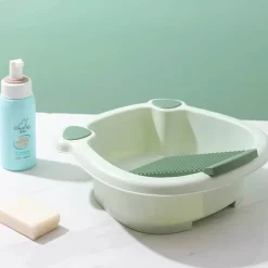 The Blissful Bath Badezimmer-Compact Washboard Cleaner - Thick Plastic Washbasin Scrubber