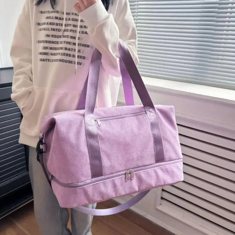 BagAura Taschen & Geldbörsen-Cord-Reisetasche – Schuhfach, Weekender-Tasche