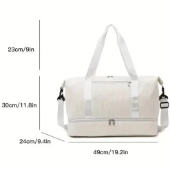 BagAura Taschen & Geldbörsen-Cord-Reisetasche – Schuhfach, Weekender-Tasche