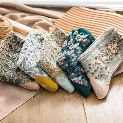 Damen Everly u0026 Lace Damenbekleidung-Cottagecore Vintage Stricksocken - Cozy Rosedale Footwear