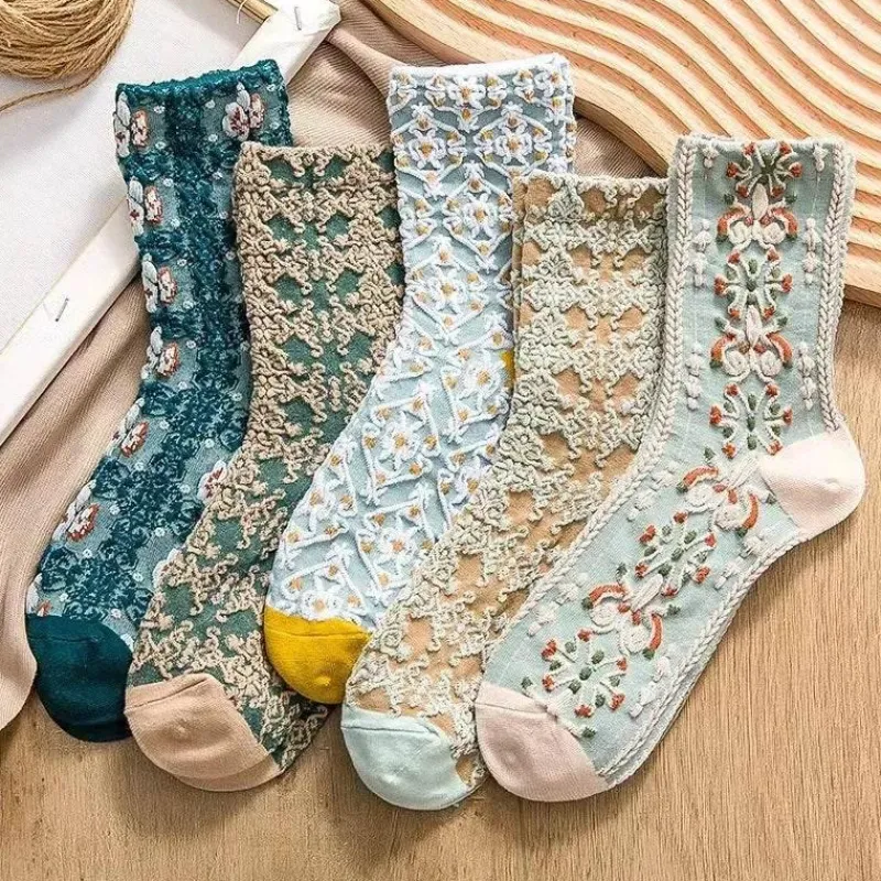 Damen Everly u0026 Lace Damenbekleidung-Cottagecore Vintage Stricksocken - Cozy Rosedale Footwear