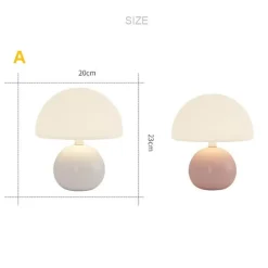 The Light Loft Beleuchtung-Cremefarbene Pilz-Tischlampe – Moderne rustikale Leuchte