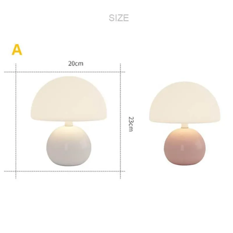 The Light Loft Beleuchtung-Cremefarbene Pilz-Tischlampe – Moderne rustikale Leuchte