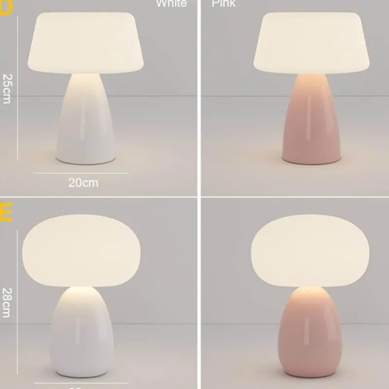 The Light Loft Beleuchtung-Cremefarbene Pilz-Tischlampe – Moderne rustikale Leuchte