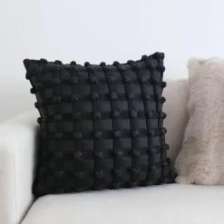 The Cushion Corner Bettzeug-Cremeweiß karierter 3D-Kissenbezug mit Luftpolstern – leichter luxuriöser dekorativer Kissenbezug