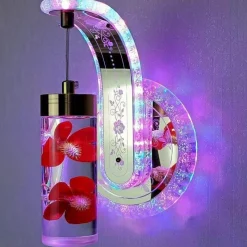 Comfort u0026 Style Beleuchtung-Crystal Flower Dimmbare Wandleuchte - Elegante Wohnraumbeleuchtung