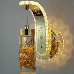 Comfort u0026 Style Beleuchtung-Crystal Flower Dimmbare Wandleuchte - Elegante Wohnraumbeleuchtung