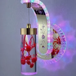 Comfort u0026 Style Beleuchtung-Crystal Flower Dimmbare Wandleuchte - Elegante Wohnraumbeleuchtung