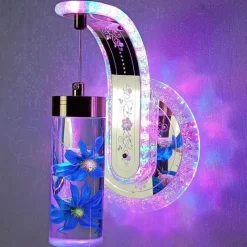 Comfort u0026 Style Beleuchtung-Crystal Flower Dimmbare Wandleuchte - Elegante Wohnraumbeleuchtung