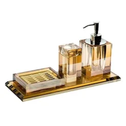 Serene Splash Badezimmer-Crystal Glass Bathroom Accessories Set - Juiletta Collection