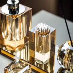 Serene Splash Badezimmer-Crystal Glass Bathroom Accessories Set - Juiletta Collection