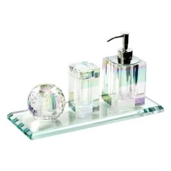 Serene Splash Badezimmer-Crystal Glass Bathroom Accessories Set - Juiletta Collection