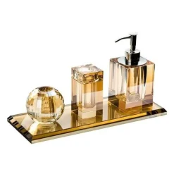 Serene Splash Badezimmer-Crystal Glass Bathroom Accessories Set - Juiletta Collection