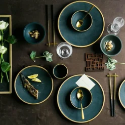 Elegance at the Table Küche & Esszimmer-Cyllene Porzellan-Geschirrset – Elegantes Esstischgeschirr