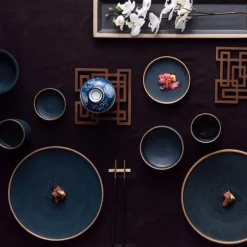 Elegance at the Table Küche & Esszimmer-Cyllene Porzellan-Geschirrset – Elegantes Esstischgeschirr