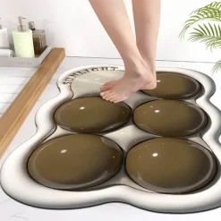 Soft Steps Badezimmer-3D Diatom Bath Mat - Water Absorbent Bathroom Rug