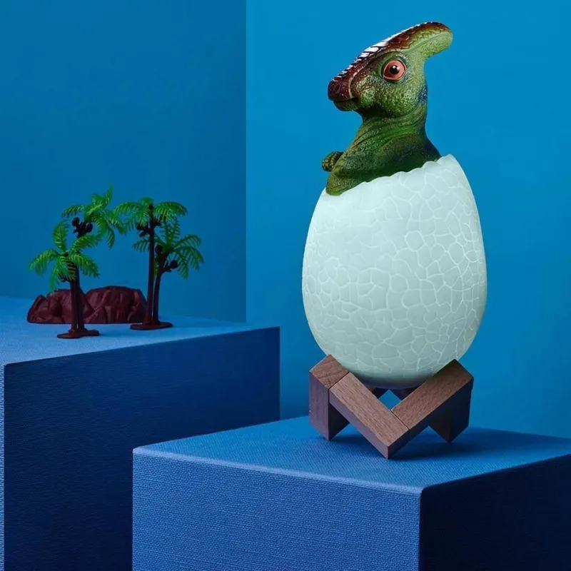 Comfort u0026 Style Beleuchtung-3D Dinosaur Egg Night Light - Colorful Remote Control Bedside Lamp