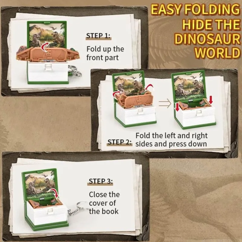 The Decor Haven Babyspielzeug-3D Dinosaurier Mini Schlüsselanhänger Spielzeug